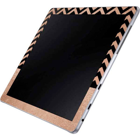 Rose Gold Chevron Split Galaxy Book 12in Skin